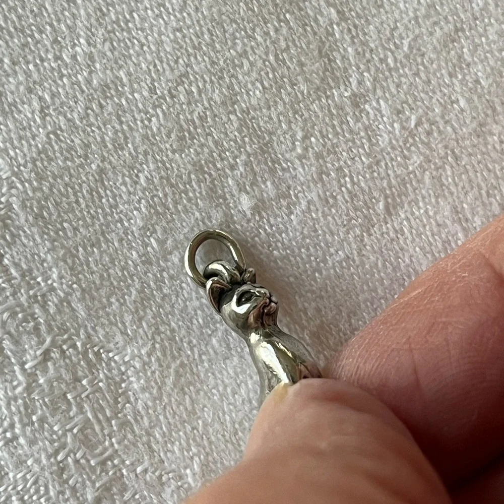 Silver Cat Charm Pendant - Picture 4 of 7